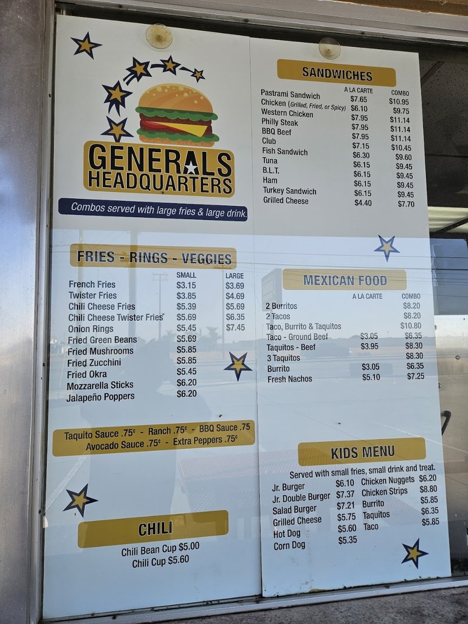 Quick lunch items from a casual sandwich shop.